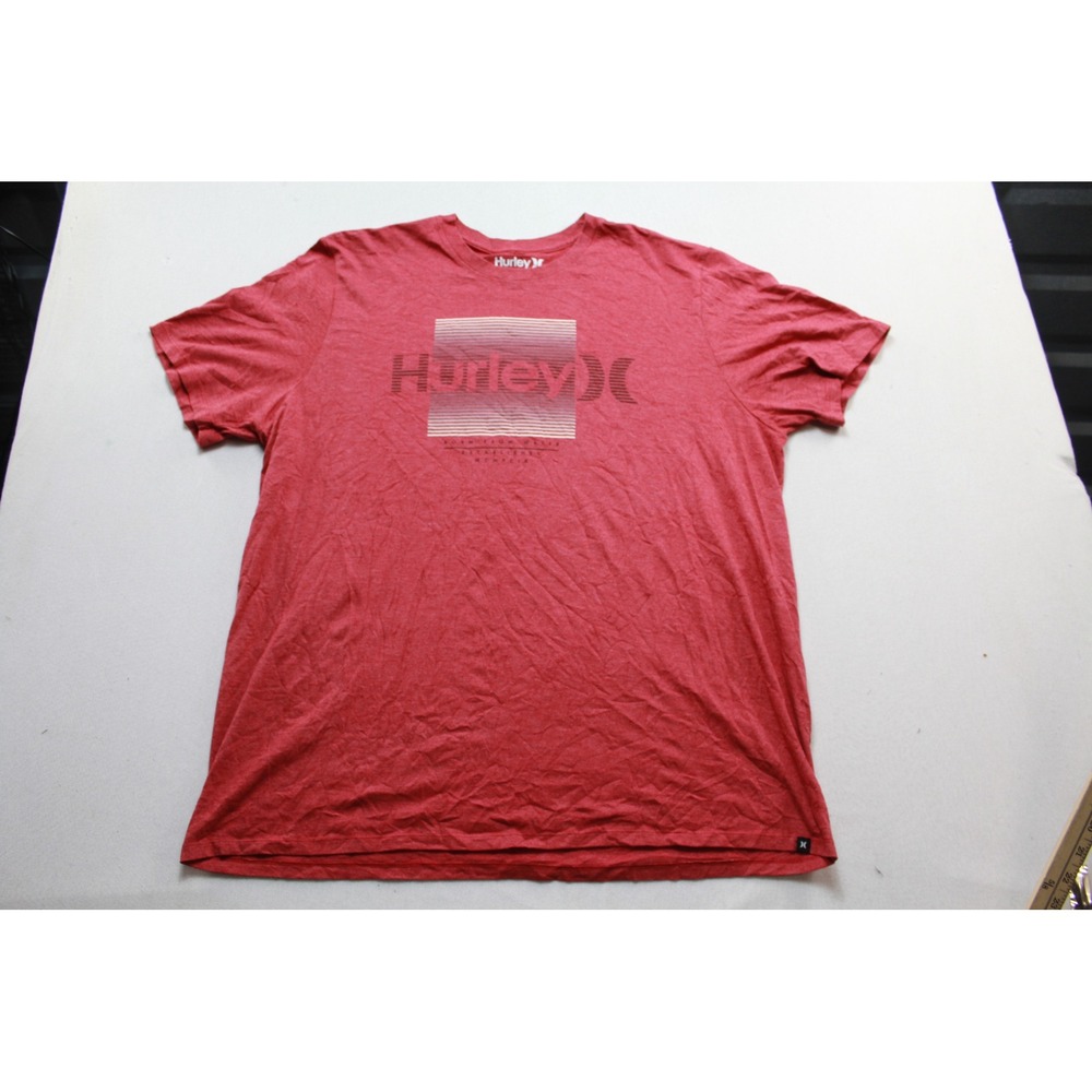Hurley Graphic T-Shirt Men X-Large Red Excellent Short Sleeve Crewneck Logo